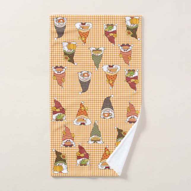 Thanksgiving Gnome all over print Hand Towel (Hand Towel)