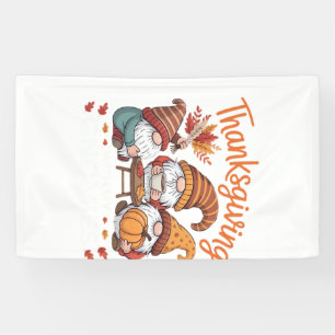 Thanksgiving Gnome Fall Leopard Turkey Essential T Banner