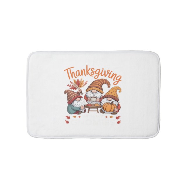 Thanksgiving Gnome Fall Leopard Turkey Essential T Bath Mat (Front)