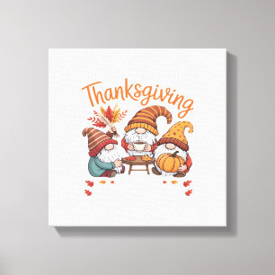 Thanksgiving Gnome Fall Leopard Turkey Essential T Canvas Print