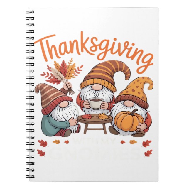 Thanksgiving Gnome Fall Leopard Turkey Essential T Notebook (Front)