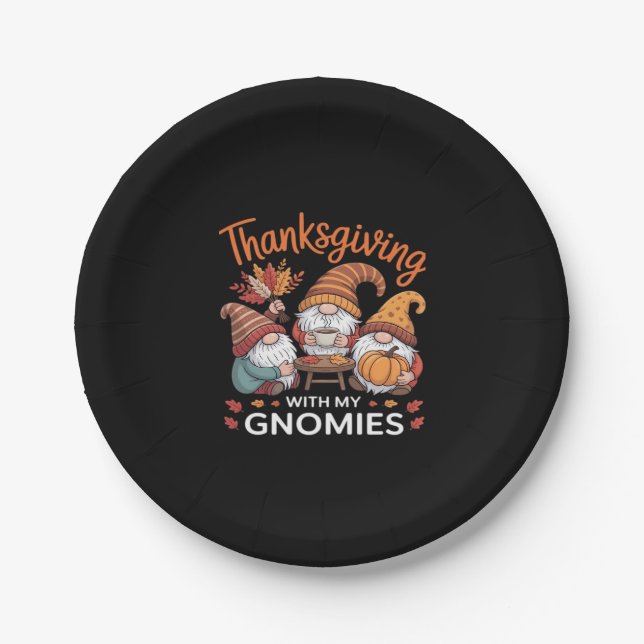 Thanksgiving Gnome Fall Leopard Turkey Essential T Paper Plate (Front)
