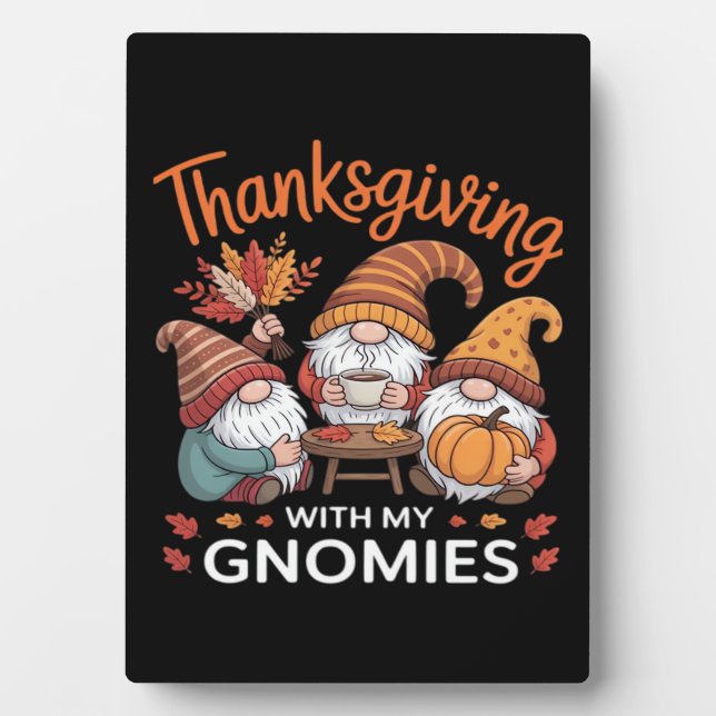 Thanksgiving Gnome Fall Leopard Turkey Essential T Plaque (Front)