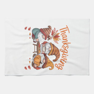 Thanksgiving Gnome Fall Leopard Turkey Essential T Tea Towel