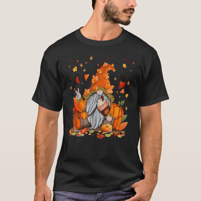 Thanksgiving Gnome  Gnomes Hello Fall Autumn Seaso T-Shirt (Front)