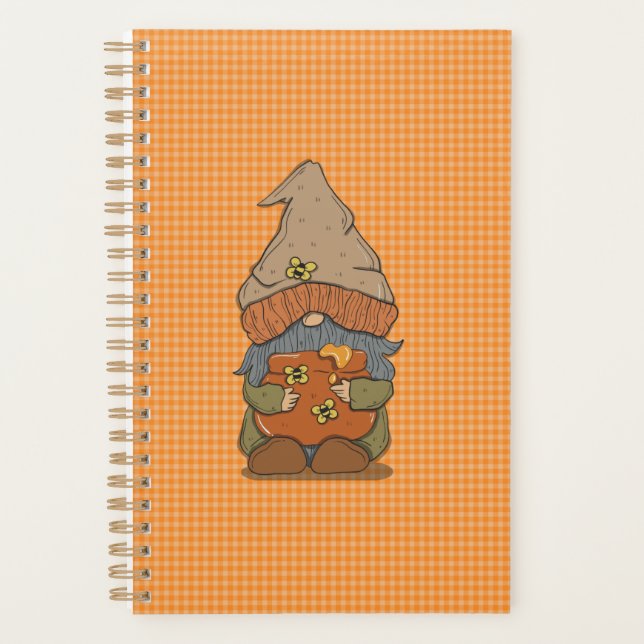 Thanksgiving Gnome Holding a Honey Planner (Front)