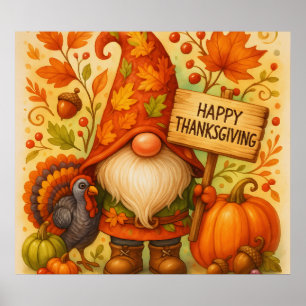 Thanksgiving Gnome Poster