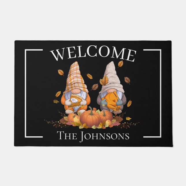 Thanksgiving Gnome Welcome Doormat (Front)