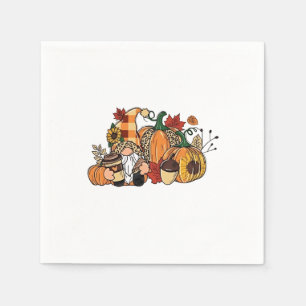 Thanksgiving Gnomes Fall Leaves Gnomes Funny Fall Napkin