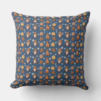 Thanksgiving Gnomes Flowers and Maple Leaf Vintage Cushion