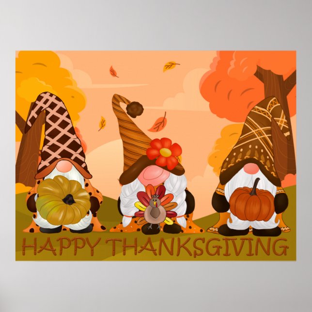 Thanksgiving Gnomes Poster (Front)