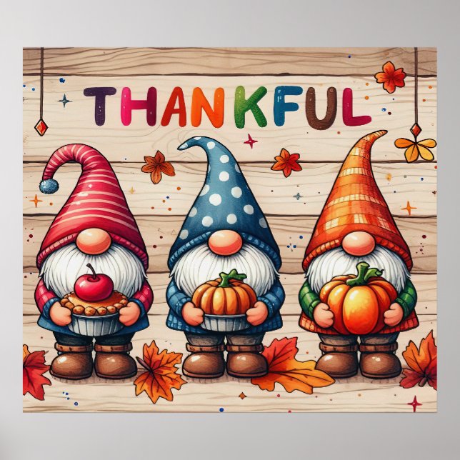 Thanksgiving Gnomes Poster (Front)