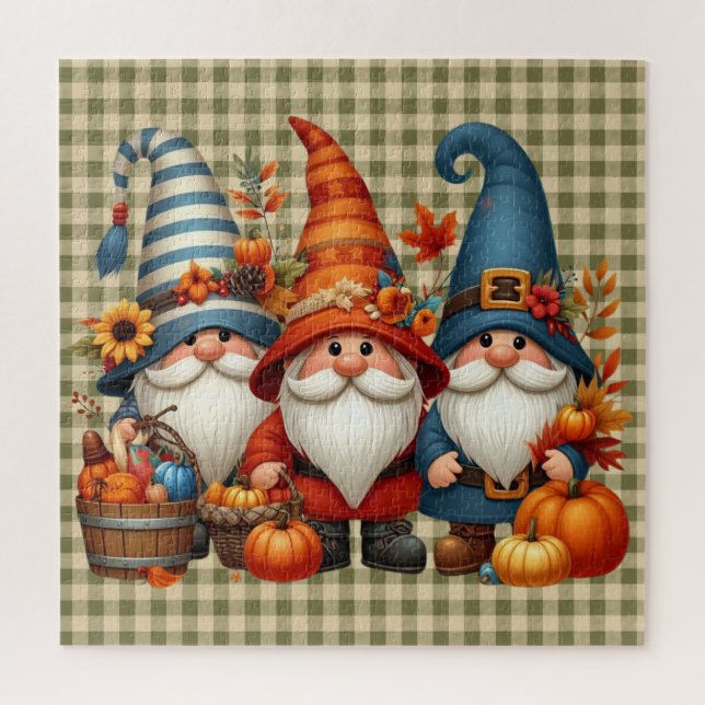 Thanksgiving Gnomes Trio Puzzle (Vertical)