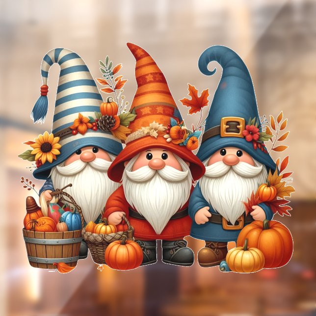 Thanksgiving Gnomes Trio Window Cling (Sheet 2)