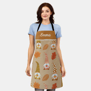 Thanksgiving Gnomes with Autumn Leaves  Name  Apron