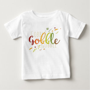 Thanksgiving Gobble gobble illustration Baby T-Shirt