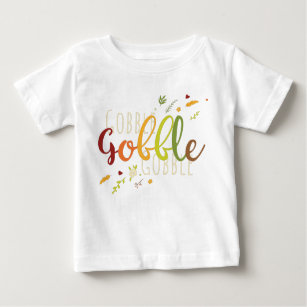 Thanksgiving Gobble gobble illustration Baby T-Shirt