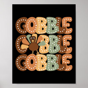 Thanksgiving Gobble Turkey Family Matching Men Wom Poster