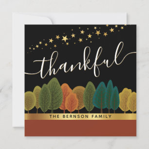 Thanksgiving Gold Glitter Greeting Card