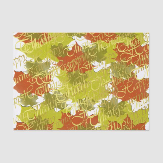 thanksgiving, gold, text, autumn, fall,  celebrati tissue paper (Front)