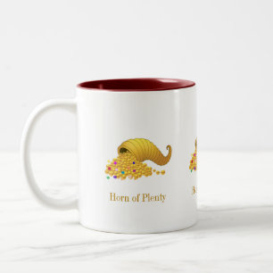Thanksgiving Golden Horn of Plenty Two-Tone Coffee Mug