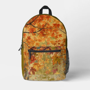 Thanksgiving,Golden Leaves, Grateful Heart Printed Backpack
