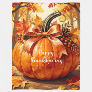 Thanksgiving Golden Popular Autumn Collection Fleece Blanket