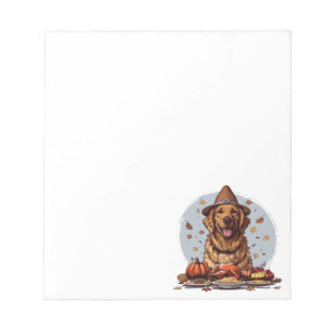 Thanksgiving Golden Retriever Dog Notepad