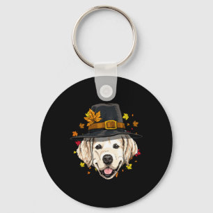 Thanksgiving Golden Retriever Pilgrim Turkey Day A Key Ring