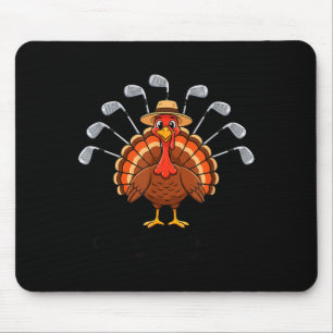 Thanksgiving Golf Turkey Funny Turkey Day Golf Cli Mouse Mat