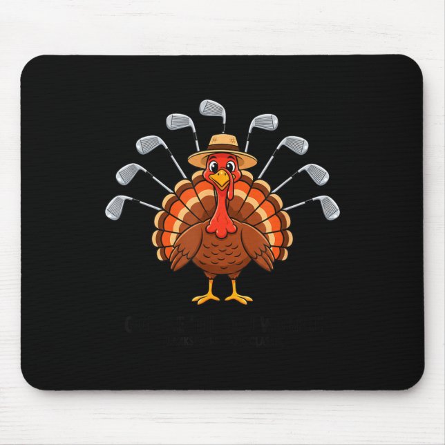 Thanksgiving Golf Turkey Funny Turkey Day Golf Cli Mouse Mat (Front)