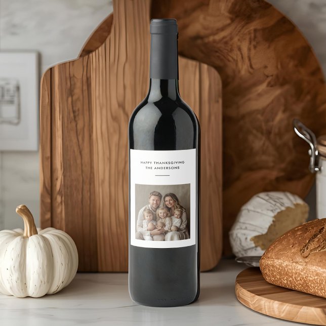 Thanksgiving Grateful Thankful Blessed Wine Label (Creator Uploaded)