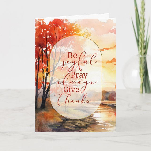 Thanksgiving Gratitude Autumn Foliage and Trees Holiday Card (Front)