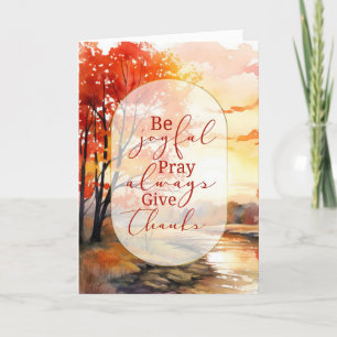 Thanksgiving Gratitude Autumn Foliage and Trees Holiday Card