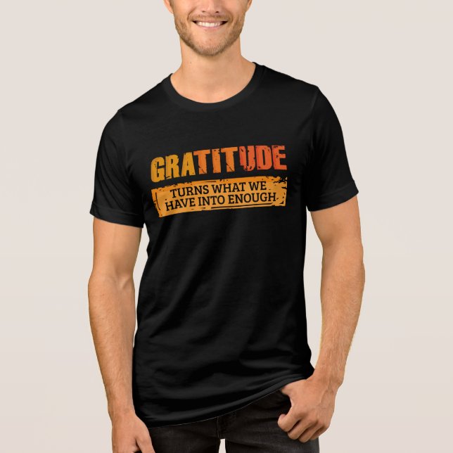 Thanksgiving Gratitude Family Gathering Matching Tri-Blend Shirt (Front)
