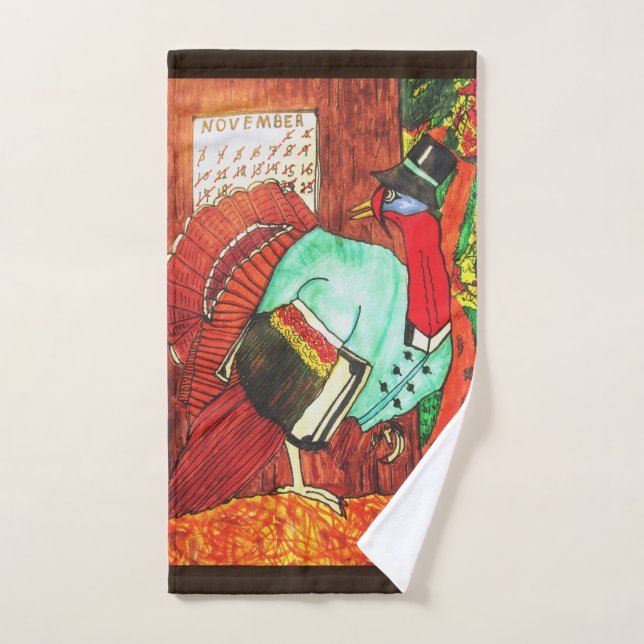 THANKSGIVING GREAT ESCAPE TURKEY  HAND TOWEL (Hand Towel)