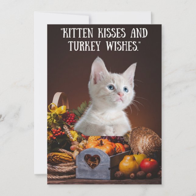 Thanksgiving Greeting Card, Dog  Holiday Card (Front)