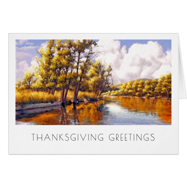 Thanksgiving Greetings. Autumn Scenery Custom Card (Front Horizontal)