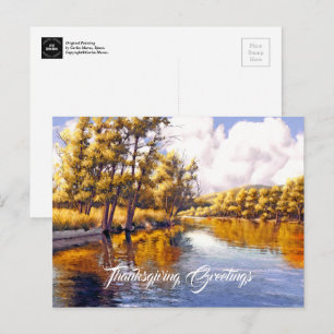 Thanksgiving Greetings. Autumn Scenery Holiday Postcard