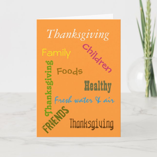 Thanksgiving greetings. Be happy and thankful. Holiday Card (Front)