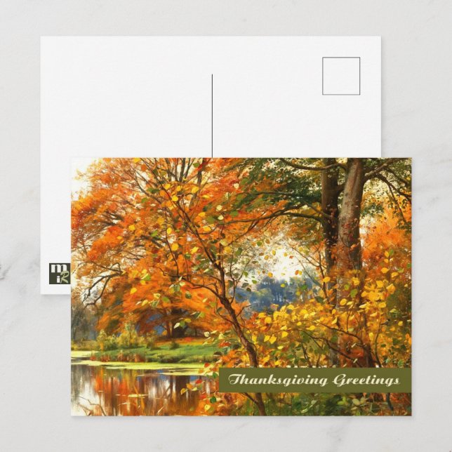 Thanksgiving Greetings. Fine Art Postcard (Front/Back)