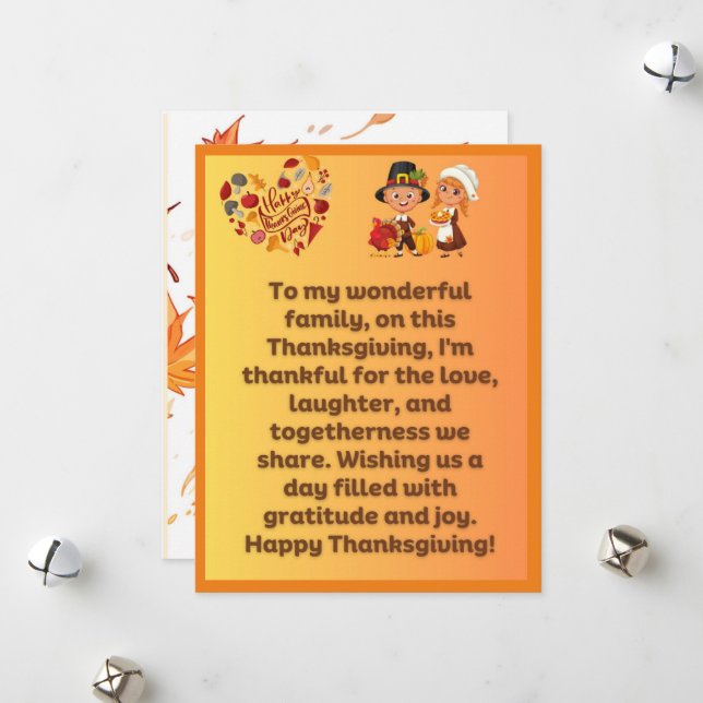 Thanksgiving Greetings for Your Beloved Family Holiday Card (Front/Back In Situ)