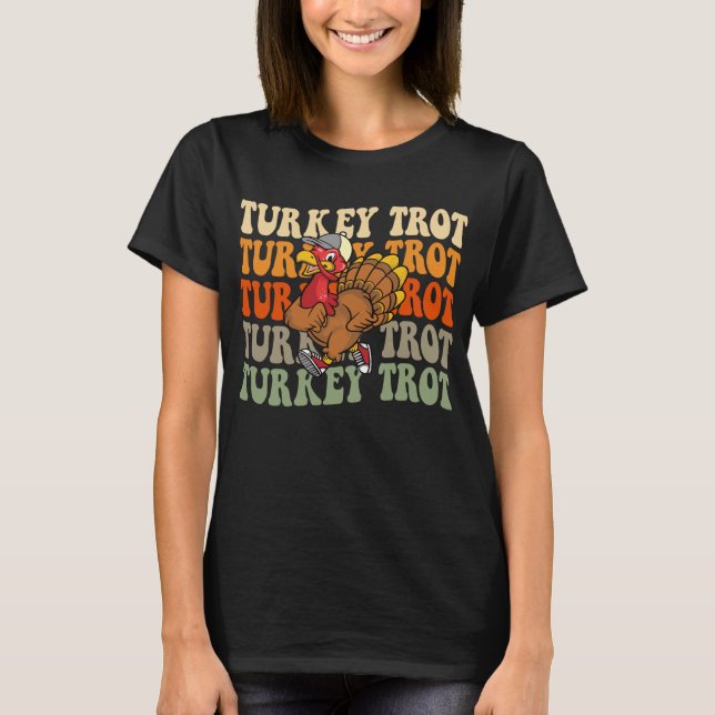 Thanksgiving Groovy Turkey Trot 2023 Trot Race T-Shirt (Front)