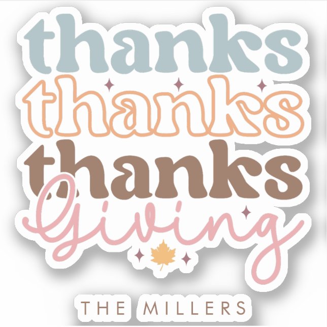 Thanksgiving groovy typography design (Front)