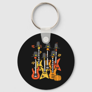 Thanksgiving Guitars Fall Rock Music Riocker Men B Key Ring