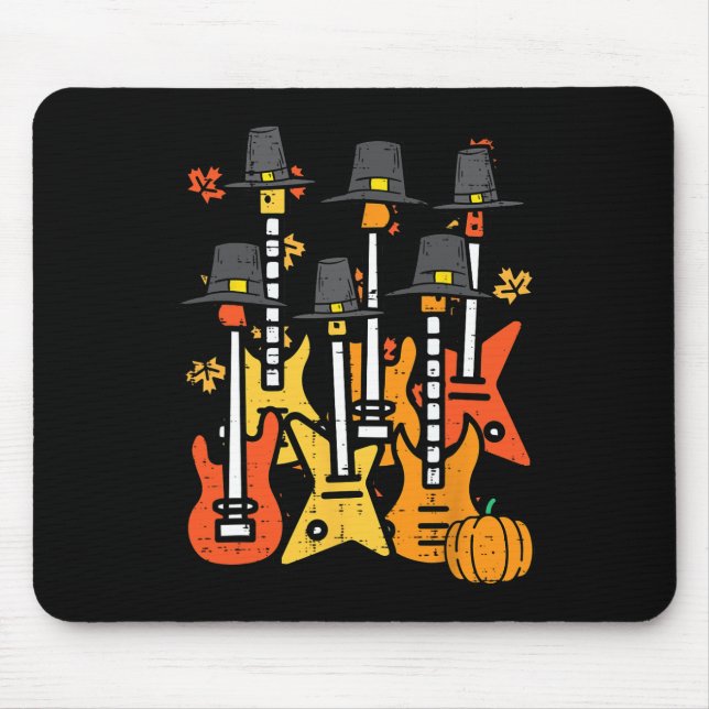 Thanksgiving Guitars Fall Rock Music Riocker Men B Mouse Mat (Front)