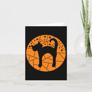 Thanksgiving Halloween Fall Cute Starry Black Cat Card