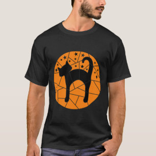 Thanksgiving Halloween Fall Cute Starry Black Cat  T-Shirt