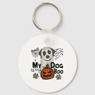 Thanksgiving Halloween Fall My Dog Is My Boo Paw P Key Ring