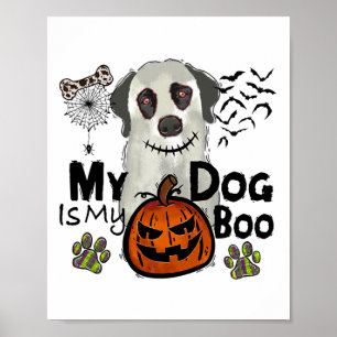 Thanksgiving Halloween Fall My Dog Is My Boo Paw P Poster